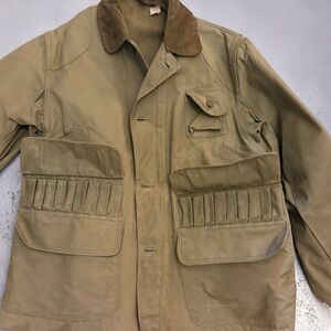 Redhead Men's Classic vintage Field Jacket in Olive Brown with Corduroy Collar